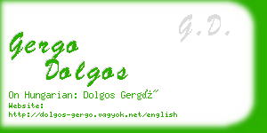 gergo dolgos business card